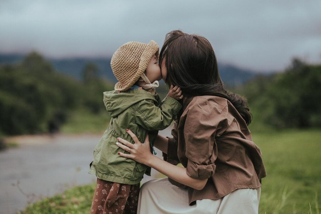 mother, daughter, kiss, parent, happy mothers day, child, people, family, love, closeup, mom, mum